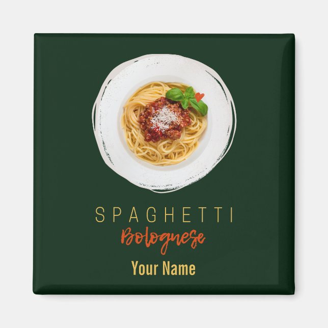 Spaghetti bolognese pasta noodle gourmet chef magnet (Framsidan)
