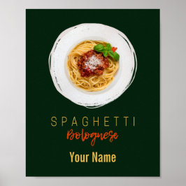 Spaghetti bolognese pasta noodle gourmet chef poster