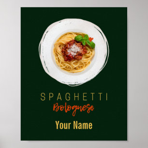 Spaghetti bolognese pasta noodle gourmet chef poster