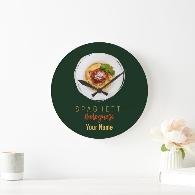 Spaghetti bolognese pasta noodle gourmet chef stor klocka (Hem)