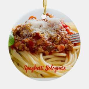 Spaghetti Bolognese Sauce Pasta med Parmesan Julgransprydnad Keramik