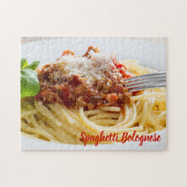 Spaghetti Bolognese Sauce Pasta med Parmesan Pussel