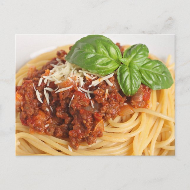 Spaghetti bolognese vykort (Framsida)