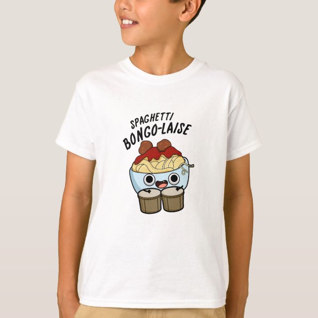 Spaghetti Bongolaise Funny Food Pun T Shirt (Framsida)