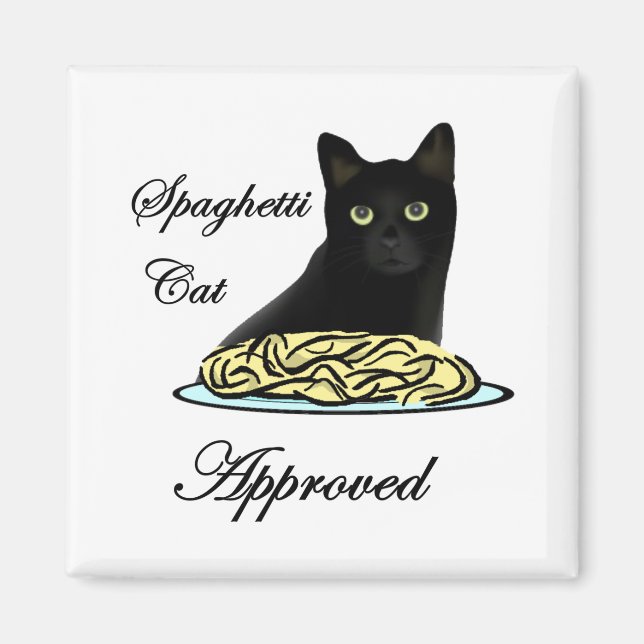 Spaghetti Cat Godkänd Magnet (Framsidan)
