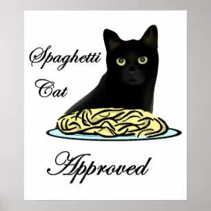 Spaghetti Cat Godkänd Poster