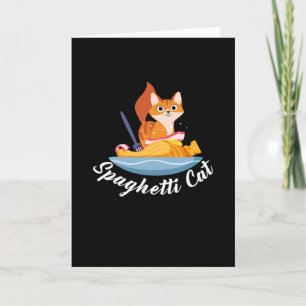 Spaghetti Cat Pasta Food Italien Kort