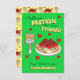 Spaghetti Classroom Valentine Vänskap Card Tack Kort