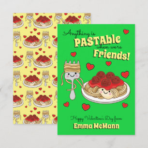 Spaghetti Classroom Valentine Vänskap Card Tack Kort