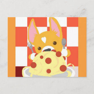 Spaghetti Dinner Corgi Vykort