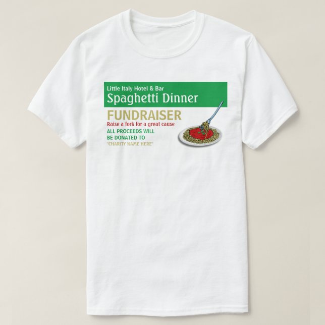 Spaghetti Dinner Fundraiser Event T Shirt (Design framsida)