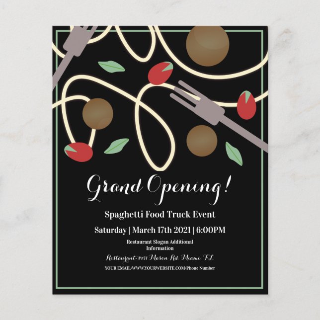 Spaghetti Festival Event Food Lastbil Flyer (Framsidan)