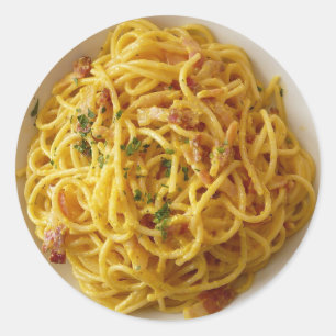 Spaghetti Fettuccine Pasta Foodie Stickers Runt Klistermärke