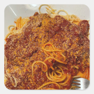 Spaghetti Fyrkantig Klistermärke