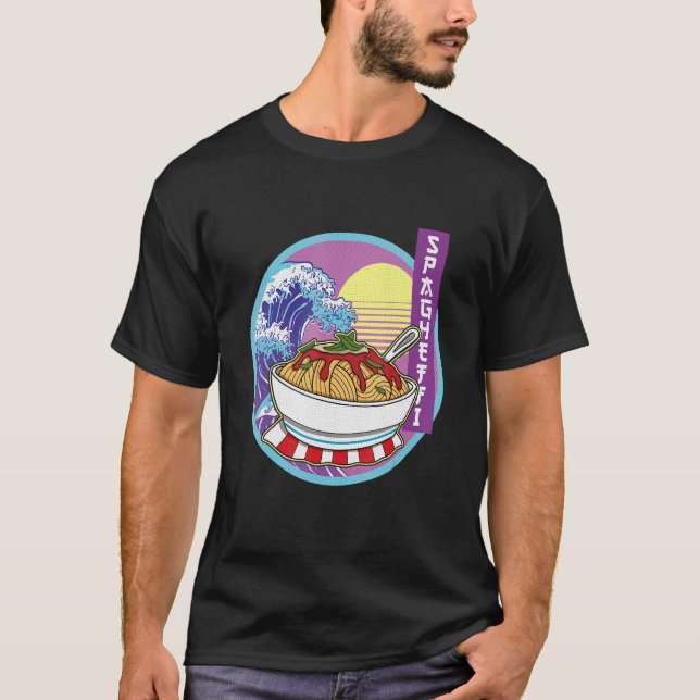 Spaghetti Italienska Italien Food Cuisine Noodles  T Shirt (Framsida)