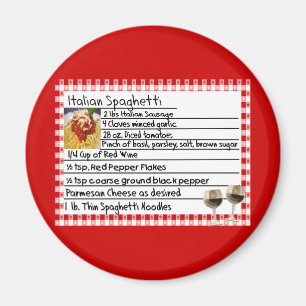 "Spaghetti" (italienska receptkort) Magnet
