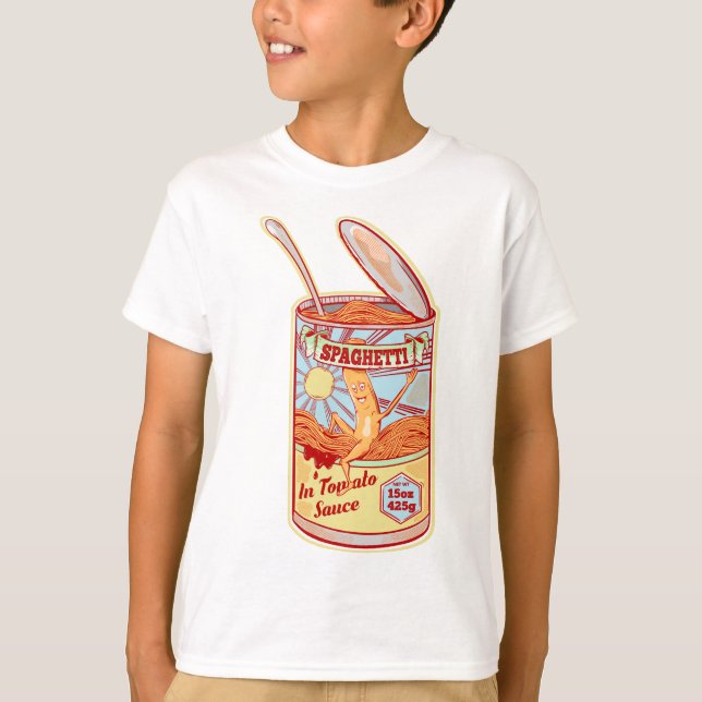 Spaghetti kan Retro poster T Shirt (Framsida)