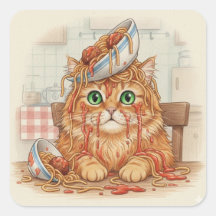 Spaghetti Kitty, Orange, Klistermärken