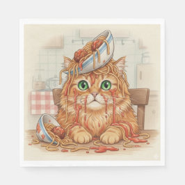 Spaghetti Kitty, Orange, Servetter