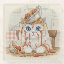 Spaghetti Kitty, Vit, Glasunderlägg