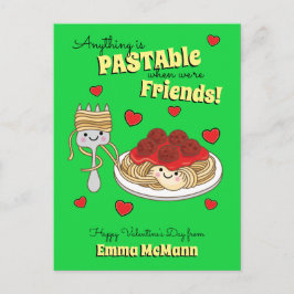 Spaghetti klassrumsvalentinekort för vänskap vykort