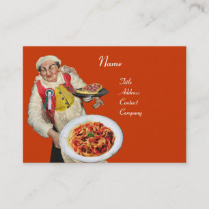 SPAGHETTI & MANDOLIN ITALIAN KITCHEN, orange Visitkort
