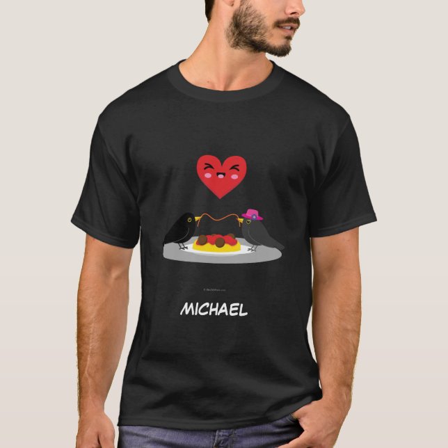 Spaghetti Meatbollar Romantic Date | Lägg till dit T Shirt (Framsida)