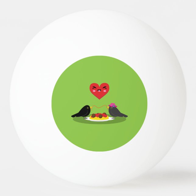 Spaghetti Meatbollar Romantic Date Pingisboll (Framsidan)