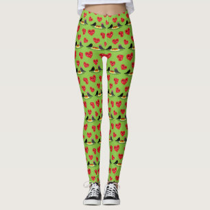 Spaghetti Meatbollar Romantiska Datum Mönster Leggings