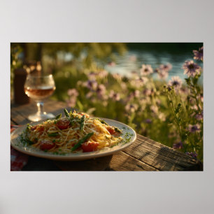 Spaghetti med Asparagus Tips av Riverbank Poster