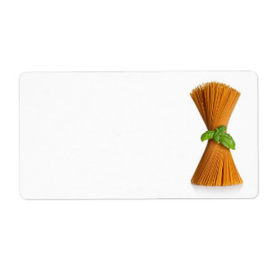 Spaghetti med basisk isolerad på vit bakgrund fraktsedel