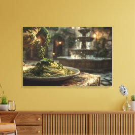 Spaghetti med Broccoli Rabe Canvastryck