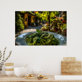 Spaghetti med Creamy Spinach Sauce Poster