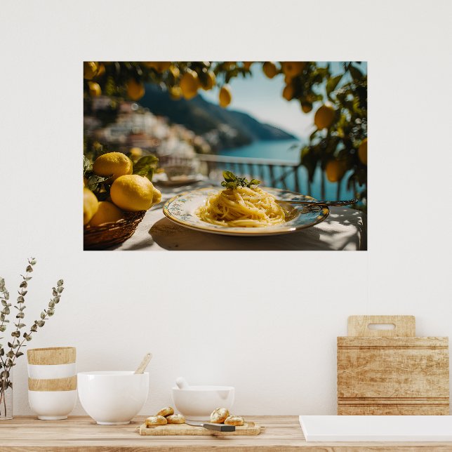 Spaghetti med Lemon Cream Sauce Poster (Kök)