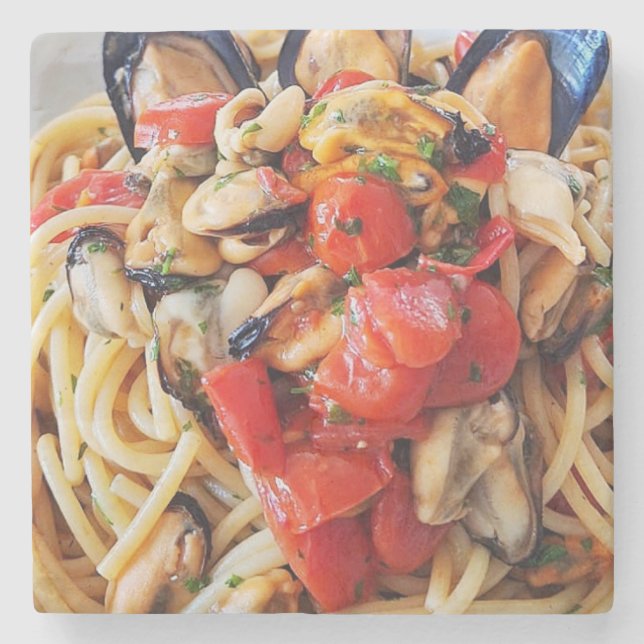 Spaghetti med Musselmat Underlägg (Framsidan)