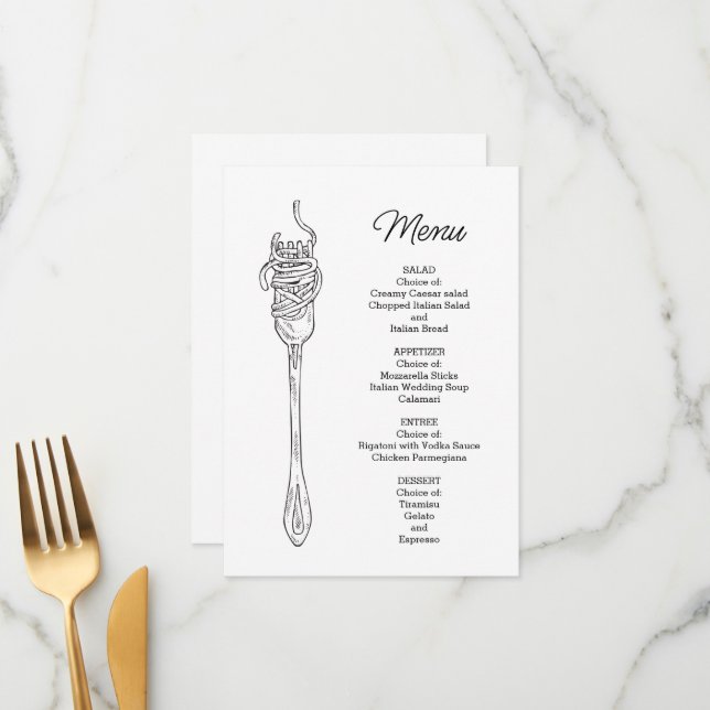 Spaghetti Middag  Meny (Fram/Back In Situ)