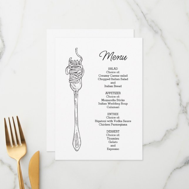 Spaghetti Middag  Meny (Fram/Back In Situ)