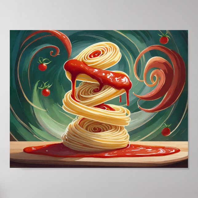Spaghetti mit Tomatensoße Wirbelwind Poster (Framsidan)