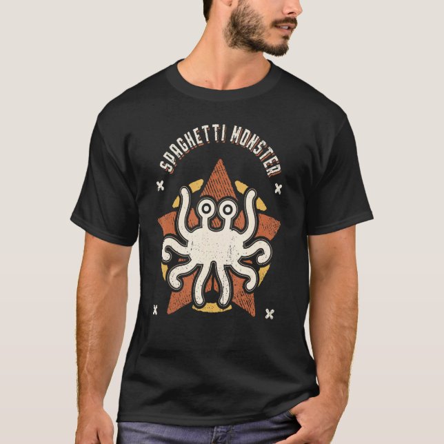 Spaghetti Monster Vintage Retro Classic T Shirt (Framsida)