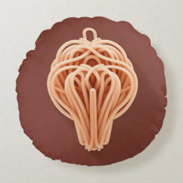 Spaghetti Noodle Unique Mönster Rund Kudde