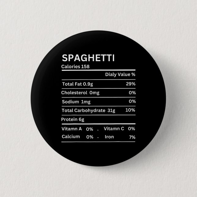 Spaghetti Nutrition Facts Funny Thanksgiving Nutri Knapp (Framsida)