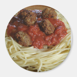 Spaghetti och Meatbollar Food Refrigerator Magnet