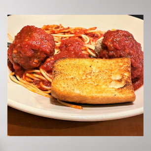 Spaghetti och Meatbollar Photo Poster