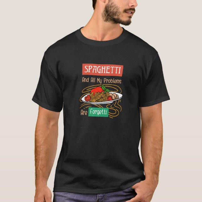 Spaghetti och problem är formidetti ironiska itali t shirt (Framsida)