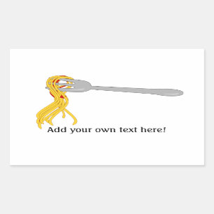 Spaghetti on Fork: Pasta Image Rektangulärt Klistermärke