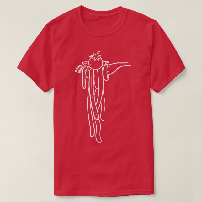 Spaghetti på Fork Head Chef T Shirt (Design framsida)
