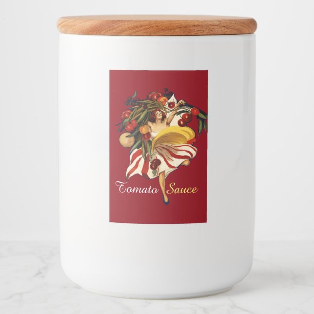 SPAGHETTI PARTY DANCE,ITALIAN KITCHEN TOMATO SAUCE MAT ETIKETT (Framsida)