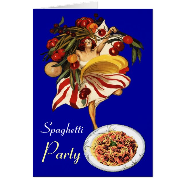SPAGHETTI PARTY DANCE, ITALIENSKA KITCHEN OCH TOMA HÄLSNINGSKORT (Framsidan)