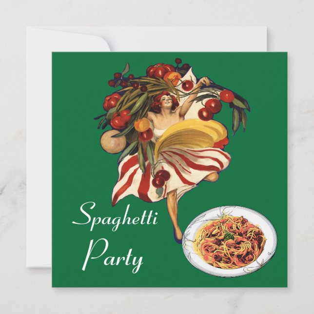 SPAGHETTI PARTY DANCE, ITALIENSKA KITCHEN OCH TOMA INBJUDNINGAR (Framsida)