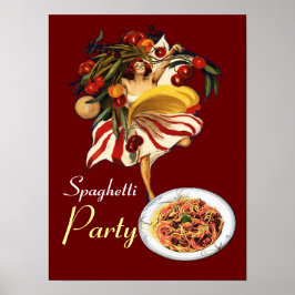 SPAGHETTI PARTY DANCE, ITALIENSKA KITCHEN OCH TOMA POSTER